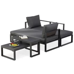 Best Loungegruppe 'Navarino', 4lgt., Anthrazit -Gartenserien Geschäft 3910302684 Loungegruppe Navarino 4tlg anthrazit anthrazit 6 100748