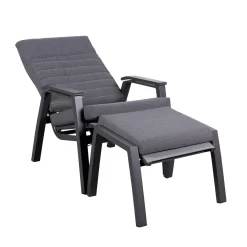 Loungesessel 'Paris', Grau/schwarz -Gartenserien Geschäft 3910302694 Loungesessel Paris inkl Auflage 10 118553