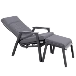 Loungesessel 'Paris', Grau/schwarz -Gartenserien Geschäft 3910302694 Loungesessel Paris inkl Auflage 11 118552