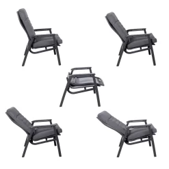 Loungesessel 'Paris', Grau/schwarz -Gartenserien Geschäft 3910302694 Loungesessel Paris inkl Auflage 25 118548