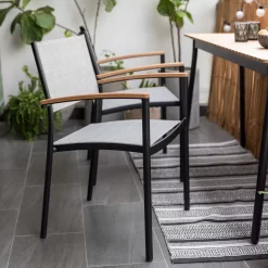 Stapelsessel 'Vera', Mattschwarz/birkengrau, Ca. 83 X 55 X 55 Cm