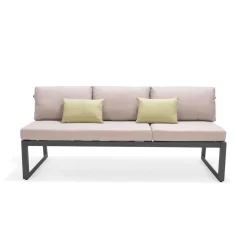 Dining-Bank 'Jimmy', 3-Sitzer, Grau, Ca. 191 X 89 X 75 Cm