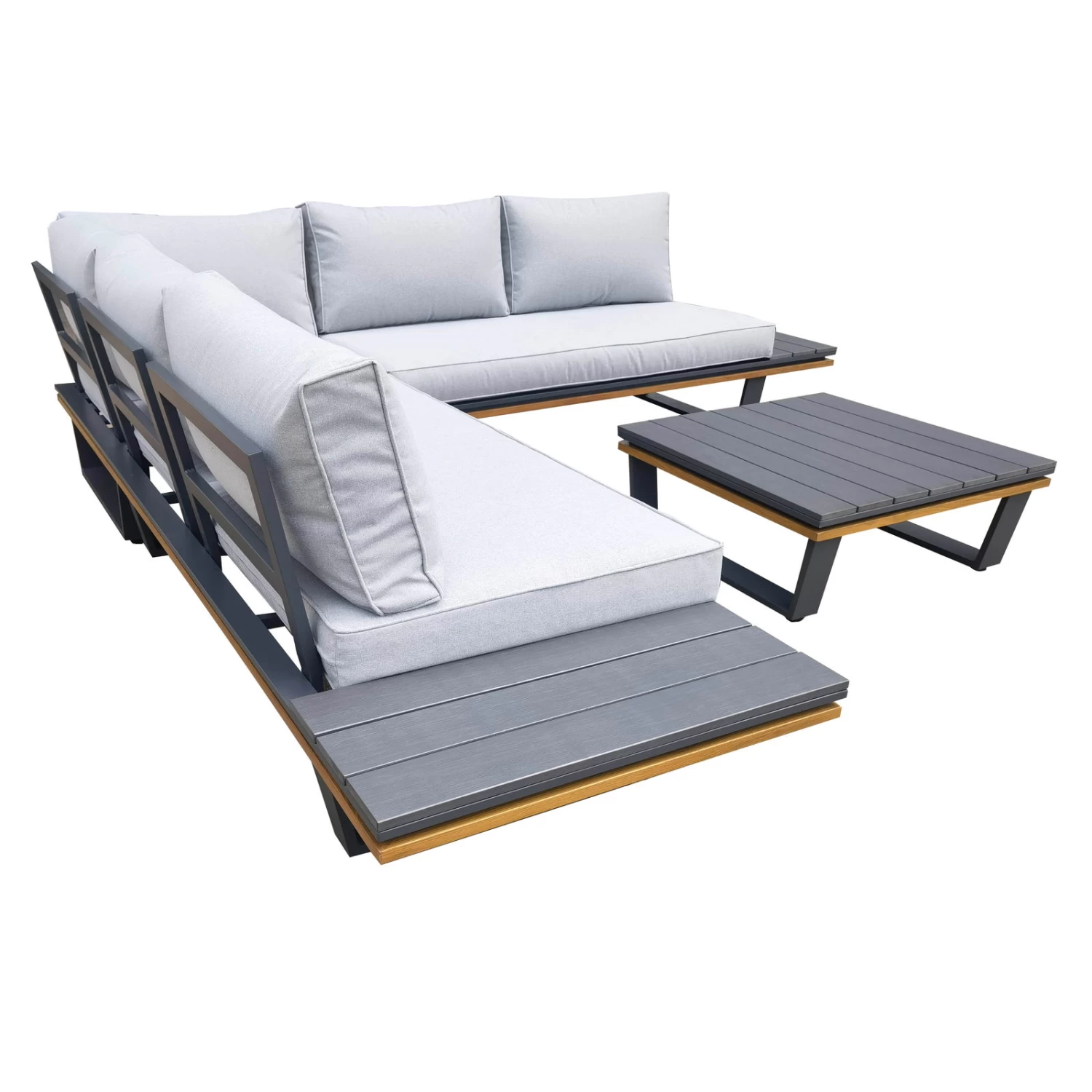 Alu-Eckloungegruppe 'Cahors' Inkl. Kissen, 4tlg., Anthrazit 3 Alu-Eckloungegruppe 'Cahors' Inkl. Kissen, 4tlg., Anthrazit – Bild 3