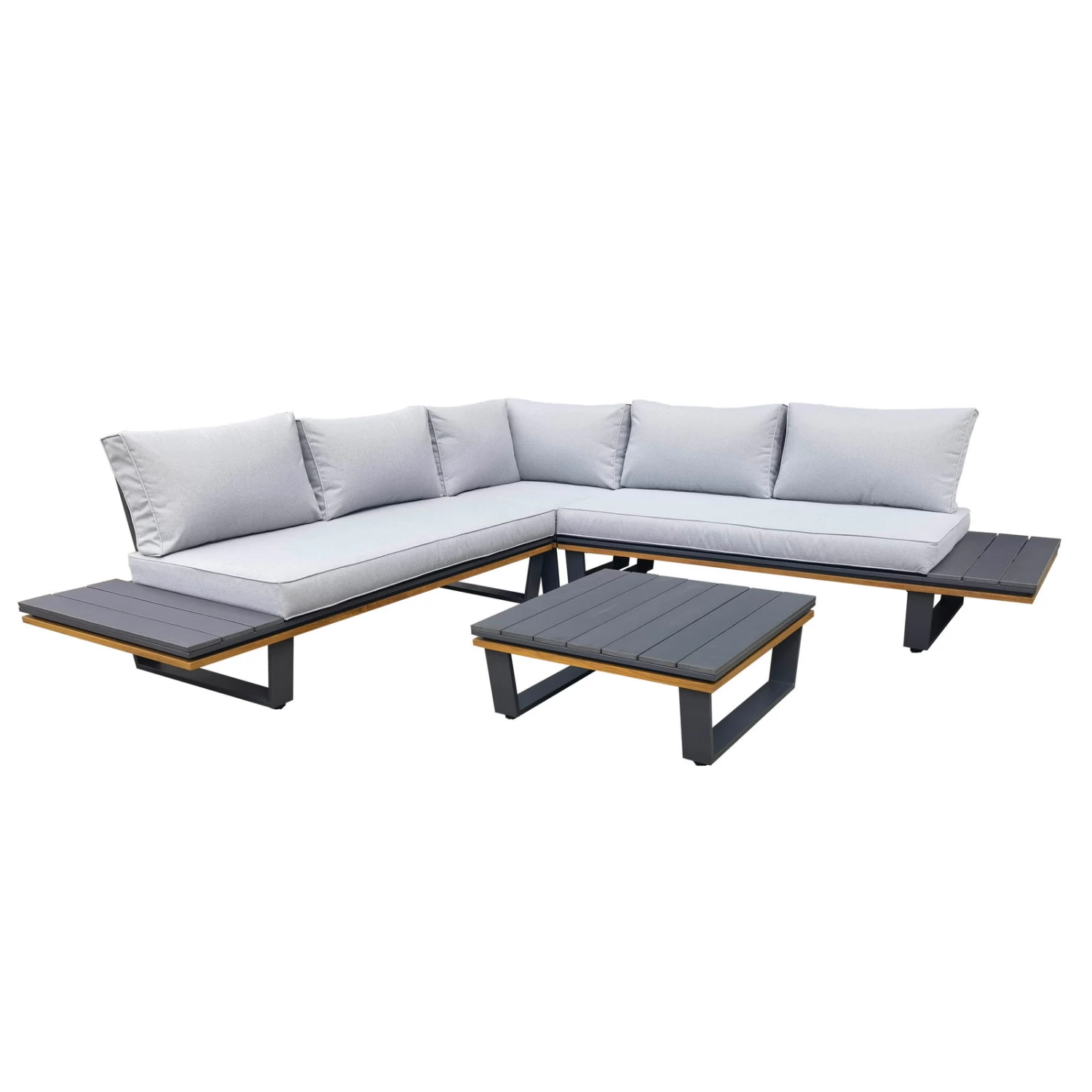 Alu-Eckloungegruppe 'Cahors' Inkl. Kissen, 4tlg., Anthrazit 1 Alu-Eckloungegruppe 'Cahors' Inkl. Kissen, 4tlg., Anthrazit