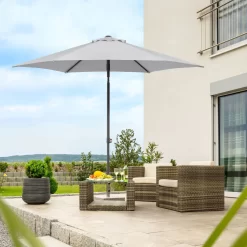 Mittelstockschirm 'Sevilla', Ø Ca. 270 Cm -Gartenserien Geschäft 3910503154 Sonnenschirm Sevilla silbergrau 5 90487