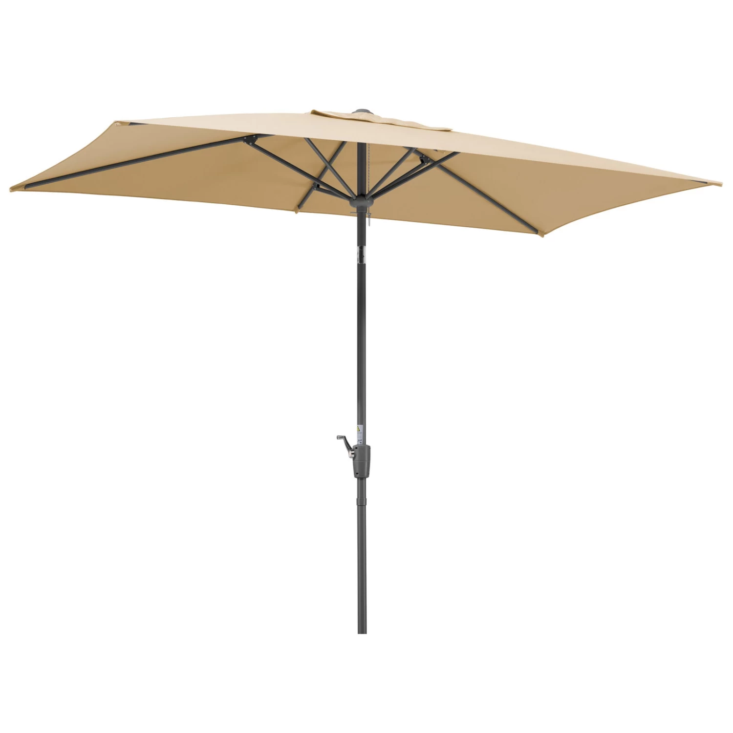 Mittelstockschirm 'Tunis', Ca. 270 X 150 Cm, Natur 2 Mittelstockschirm 'Tunis', Ca. 270 X 150 Cm, Natur – Bild 2