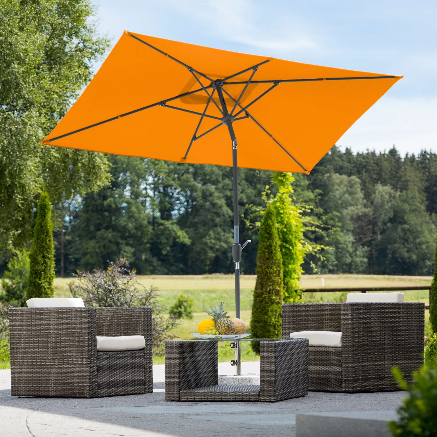 Mittelstockschirm 'Tunis', Ca. 270 X 150 Cm 1 Mittelstockschirm 'Tunis', Ca. 270 X 150 Cm