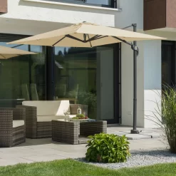 Pendelschirm 'Rhodos Junior', Ca 230 X 230 Cm, Natur -Gartenserien Geschäft 3910503185 Sonnenschirm Rhodos Junior natur 4 90615