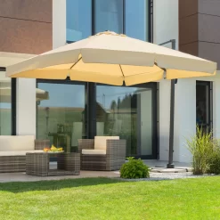 Sonnenschirm 'Rhodos', 300 X 300 Cm, Natur -Gartenserien Geschäft 3910503191 Sonnenschirm Rhodos natur 5 91433