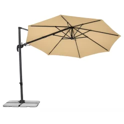 Sonnenschirm 'Rhodos Eco', Natur, Ca. Ø 300 Cm -Gartenserien Geschäft 3910503233 Sonnenschirm Rhodos eco TWIST rund natur 6 102952