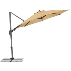 Sonnenschirm 'Rhodos Eco', Natur, Ca. Ø 300 Cm -Gartenserien Geschäft 3910503233 Sonnenschirm Rhodos eco TWIST rund natur 7 102950