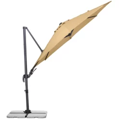 Sonnenschirm 'Rhodos Eco', Natur, Ca. Ø 300 Cm -Gartenserien Geschäft 3910503233 Sonnenschirm Rhodos eco TWIST rund natur 8 102951