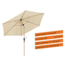 Sonnenschirm 'Cordoba', Ø 270 Cm, Natur -Gartenserien Geschäft 3910503324 Sonnenschirm Cordoba ca D 270cm natur 6 119103