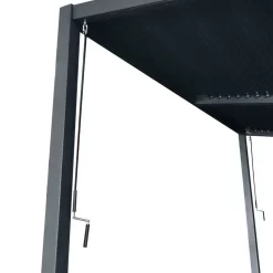 Pergola Mit Lamellendach, Anthrazit, 400 X 310 X 253 Cm, Eingangshöhe 200 Cm -Gartenserien Geschäft 3910901767 Pergola mit Lamellendach zum Oeffnen 2 94107