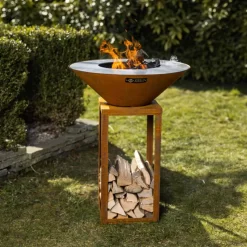 Edelstahl-Feuerstelle 'Fyro 80', Rost, 100 X 100 X 80 Cm