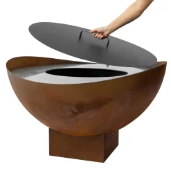 Feuerstelle 'Wave', Rost, Edelstahl, Ca. 100 X 55 X 100 Cm -Gartenserien Geschäft 3920100768 Feuerstelle WAVE rost ca100x55x100cm 2 1 119660