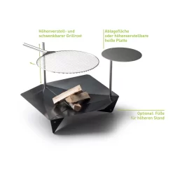 Höfats TRIPLE Grillrost Aus Edelstahl, Maße 45 Cm -Gartenserien Geschäft 3920501765 TRIPLE Grillrost D45cm 4 57579