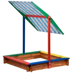Sandkasten Inkl. Dach, Bunt, 120 X 120 X 120 Cm -Gartenserien Geschäft 3940100136 Sandkasten inkl Dach 4 106183