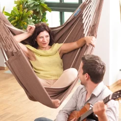 LA SIESTA Hängestuhl Lounger Habana Chocolate, Aus Bio-Baumwolle -Gartenserien Geschäft 3940200258 Haengestuhl Lounger Habana chocolate BioBaumwolle 01 47087