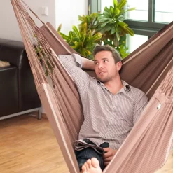 LA SIESTA Hängestuhl Lounger Habana Chocolate, Aus Bio-Baumwolle -Gartenserien Geschäft 3940200258 Haengestuhl Lounger Habana chocolate BioBaumwolle 47086