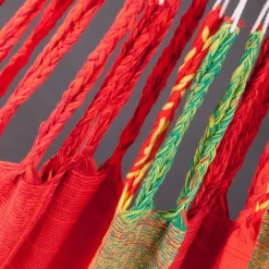 LA SIESTA Hängematte Kingsize Flora Chili, Aus Bio-Baumwolle -Gartenserien Geschäft 3940200268 Kingsize Haengematte Flora chili BioBaumwolle 03 47141