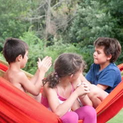 LA SIESTA Hängematte Kingsize Flora Chili, Aus Bio-Baumwolle -Gartenserien Geschäft 3940200268 Kingsize Haengematte Flora chili BioBaumwolle 47138