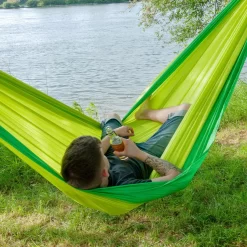 LA SIESTA Doppel-Reisehängematte Colibri 3.0, Palm, Bis 180 Kg, Reißfest, Leicht -Gartenserien Geschäft 3940200285 Doppel Reisehaengematte Colibri 3 0 Palm Nylon Stoff 4 61191