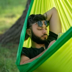 LA SIESTA Doppel-Reisehängematte Colibri 3.0, Palm, Bis 180 Kg, Reißfest, Leicht -Gartenserien Geschäft 3940200285 Doppel Reisehaengematte Colibri 3 0 Palm Nylon Stoff 8 61187