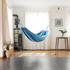 LA SIESTA Hängematte 'Modesta', Lagoon, Single - L 300 X B 140 Cm -Gartenserien Geschäft 3940200328 Single Haengematte Modesta Lagoon Bio Baumwolle 2 106085