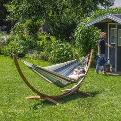 LA SIESTA Hängematte 'Modesta', Olive, L 300 X B 140 Cm -Gartenserien Geschäft 3940200331 Single Haengematte Modesta Olive Bio Baumwolle 4 106174