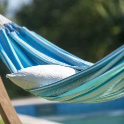 LA SIESTA Hängematte 'Modesta', Azure, Doppel - L 350 X B 160 Cm 8 LA SIESTA Hängematte 'Modesta', Azure, Doppel - L 350 X B 160 Cm -Gartenserien Geschäft 3940200337 Doppel Haengematte Modesta Azure Bio Baumwolle 4 106112