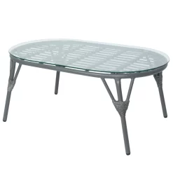 Loungegruppe 'Evora', 4-teilig, Grau -Gartenserien Geschäft 3950101015 Alu Geflechtgruppe Evora 4tlg grau inkl Kissen 4 99293