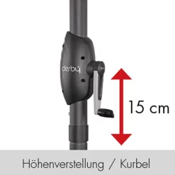 Doppler Kurbelschirm 'Basic Lift NEO', 250 X 200 Cm -Gartenserien Geschäft Basic Lift Neo 250x200 detail Hoehenverstellung 67419